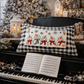 PANEL ONLY: 
RECTANGLE Season Panel: Winter January Decor Snow Snowflake Christmas; Singing Chorus Caroling Scarf Dancing Happy SNOWMAN SCARVES