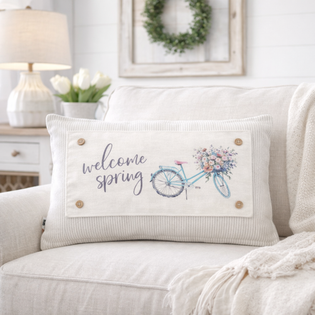 PILLOW ONLY (with fluffy insert): Farmhouse Gray/White Ticking Stripes: GRAY/WHITE STRIPES TICKING  PILLOW (with insert)