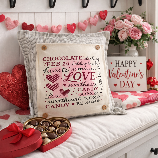 MISFIT PANEL ONLY: SQUARE Holiday Pure & Simple Aesthetic Classy Clean Boho Heart Cursive Honest Natural Love Winter, Valentine's, Hearts, Red, Pink: SQUARE VALENTINE'S SUBWAY WORD ART