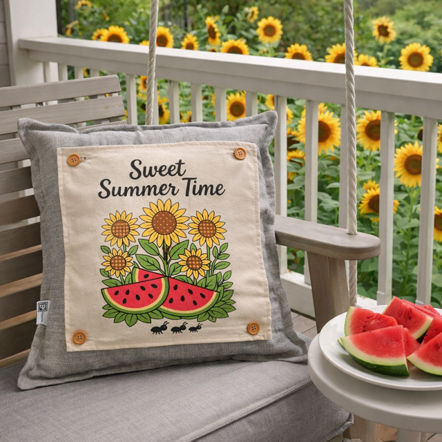 NEW! SQUARE SUMMER/FALL WEDDING BUNDLE:  3 seasons + CHARCOAL pillow: SWEET SUMMER TIME, SPACIOUS SKIES, ACORN BRANCH, CUSTOM PANEL