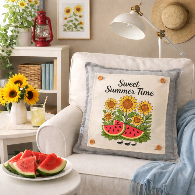 NEW! SQUARE SUMMER/FALL WEDDING BUNDLE:  3 seasons + CHARCOAL pillow: SWEET SUMMER TIME, SPACIOUS SKIES, ACORN BRANCH, CUSTOM PANEL