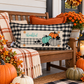 PANEL ONLY: RECTANGLE for throw pillow Autumn Thanksgiving Pumpkins Cider Bless Gratitude Gingham THANKFUL PUMPKIN