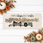 PANEL ONLY: RECTANGLE Autumn Fall Leaf Leaves White Pumpkin Patch Farm Hay Wagon CORN FIELD TRACTOR