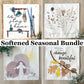 Bundle Deal: Square Softened Seasonal Bundle (4 pack) SAVE!!!: LET'S STAY HOME, PRESSED FLOWERS, TOMB, ACORN BRANCH