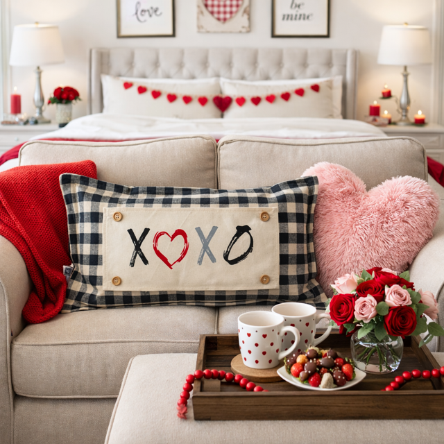 PANEL ONLY:  RECTANGLE 
Holiday Panel: Valentines, Winter, Love, Hugs, Kisses, Passion, Red, Wife Husband, Boyfriend, Girlfriend, Spouse, Kids, Vintage, Farmhouse, Heart; XOXO