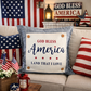 PANEL ONLY: SQUARE patriotic, Americana, home of the brave, 4th of July, blue and red, LAND THAT I LOVE