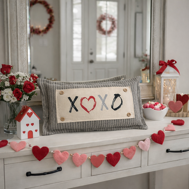 PANEL ONLY:  RECTANGLE 
Holiday Panel: Valentines, Winter, Love, Hugs, Kisses, Passion, Red, Wife Husband, Boyfriend, Girlfriend, Spouse, Kids, Vintage, Farmhouse, Heart; XOXO