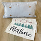 NEW! Custom WINTER Wedding Gift Bundle:  GRAY TICKING STRIPE pillow + custom last name, EVERGREENS / BE MY VALENTINE / CUSTOM PANEL