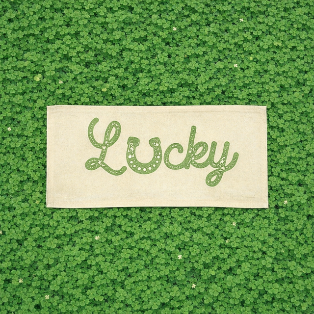 PANEL ONLY: RECTANGLE Holiday Spring, St. Patrick's Day, Leprechaun, Horse Shoe, Green, Irish, March 17th; LUCKY