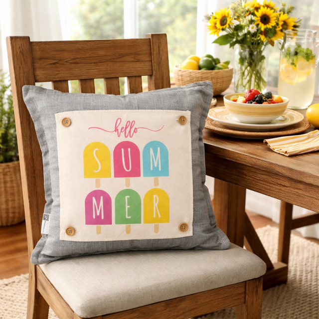 PANEL ONLY: SQUARE Hello Summer Vibes Lazy Days Childhood Memory Hot Melt POPSICLE