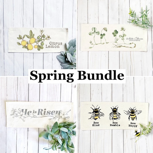 BUNDLE DEAL: Spring Season Panels (4 pack) SAVE!!!: WHITE CLOVER / LEMONS / THREE BEES / HE IS RISEN