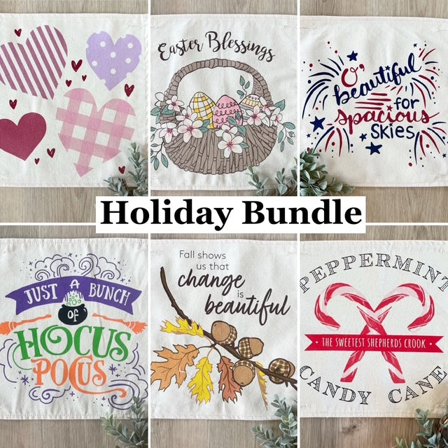 Bundle Deal: Square Holiday Bundle (6 pack) SAVE!!!: HEARTS, EASTER BASKET, SPACIOUS SKIES, HOCUS POCUS, ACORN BRANCH, CANDY CANES