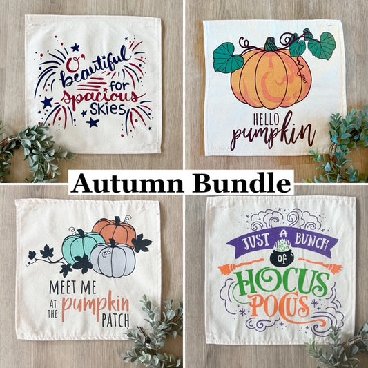 NEW!  Bundle Deal: Square Autumn Bundle (4 pack) SAVE!!!: SPACIOUS SKIES, HELLO PUMPKIN, MEET ME IN THE PUMPKIN PATCH, HOCUS POCUS