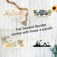 BUNDLE DEAL: Fall Autumn Season Panels (4 pack) SAVE!!!: Wheat / Pumpkin Truck / Water Color Pumpkin / Fall Bike