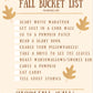 Tip Card: Harvest Fun Things to do in Fall Bucket List Printable