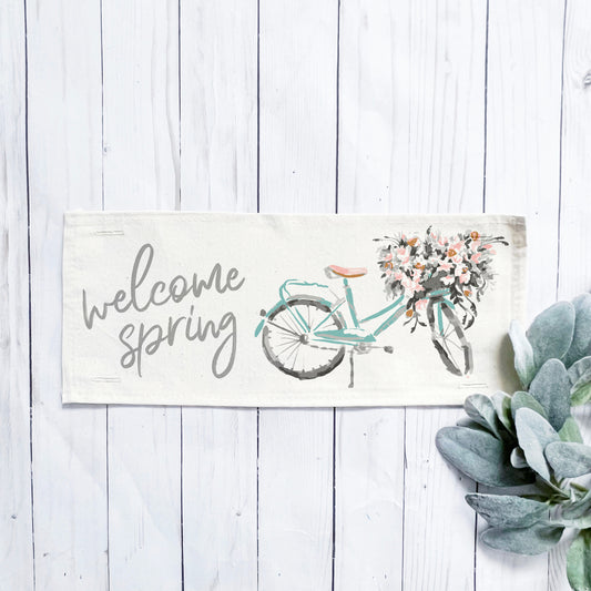 Seasonal Panel: Flowers, Pastel Water Color Bouquet; Welcome Spring Bike