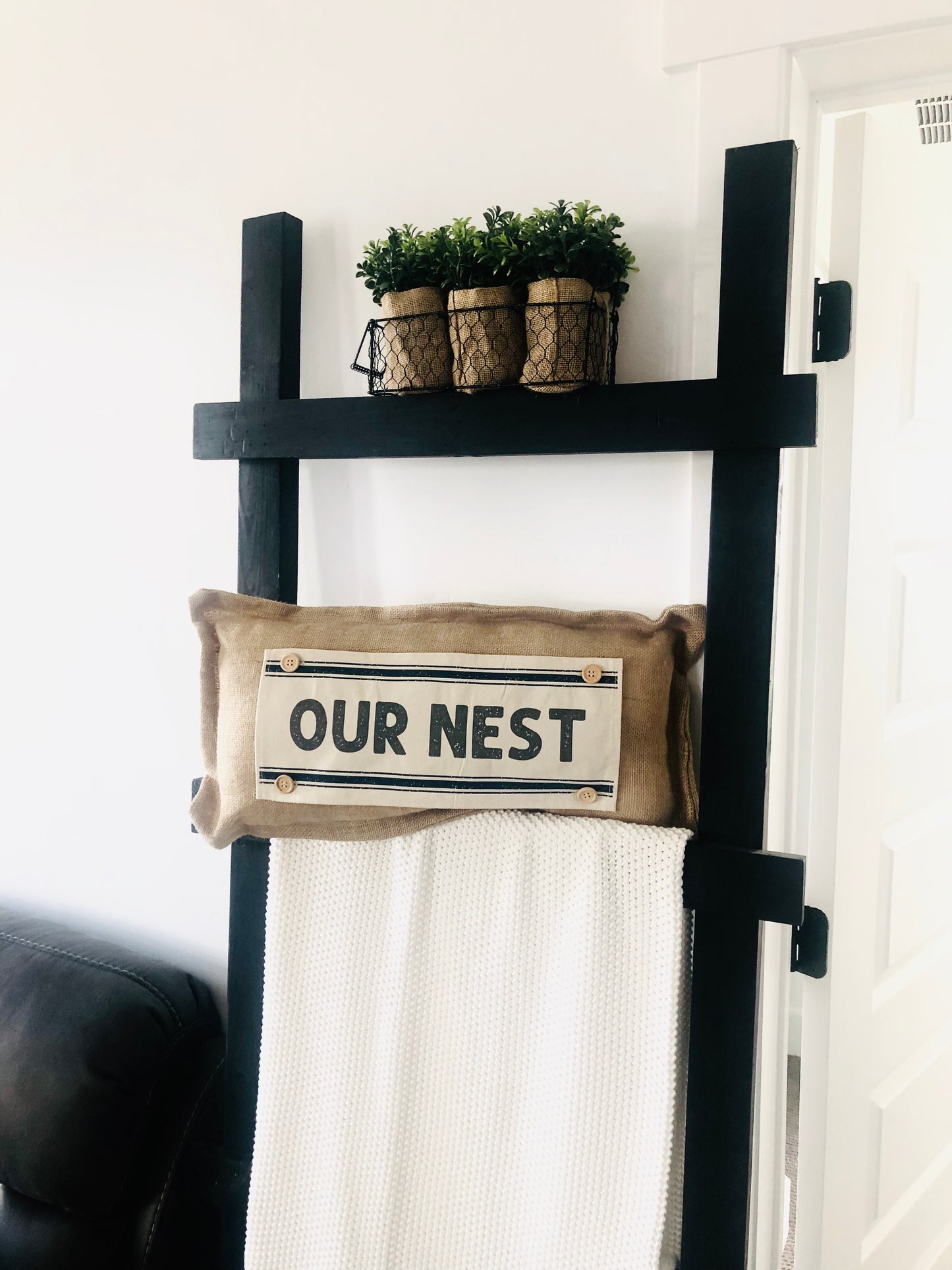 Neutral Panel: Seed Sack Farmhouse Vintage Family Love Our Nest