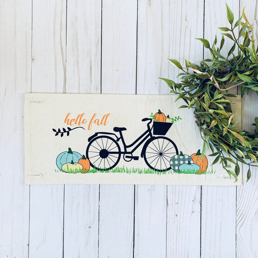 Season Panel: Fall, Autumn, Vintage; Hello Fall Bike