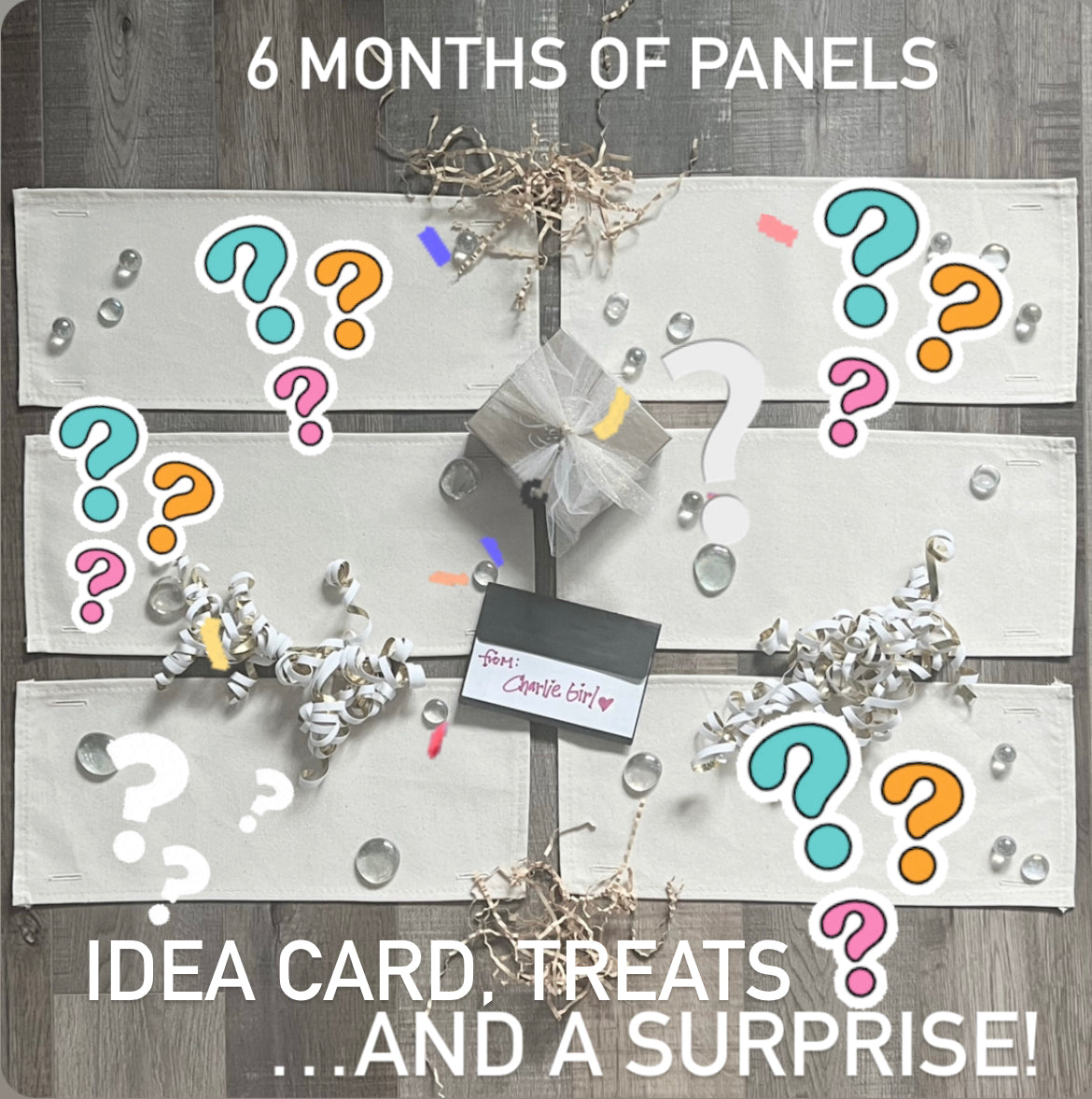 "Panel of the Month" 6-Month Subscription:  {PERFECT FOR MOTHER'S DAY GIFT!}  We send it for you! Treats, gifts and panels every month!