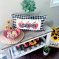 SEASONAL BUNDLE SET: Buffalo Check Gingham Pillow (comes with foam insert and these 4 panels in back pocket); Winter Fall Autumn Summer:  Sunflowers, Snowman Scarves, Vintage Valentines Truck, Summer Vintage Retro Camper